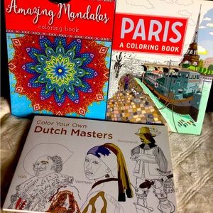 Lot of 3  Adult coloring books